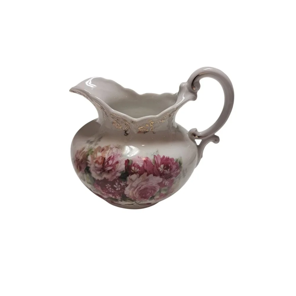 Vintage 3 Piece Tea Set Marked Welmar Germany Pink‎ Floral